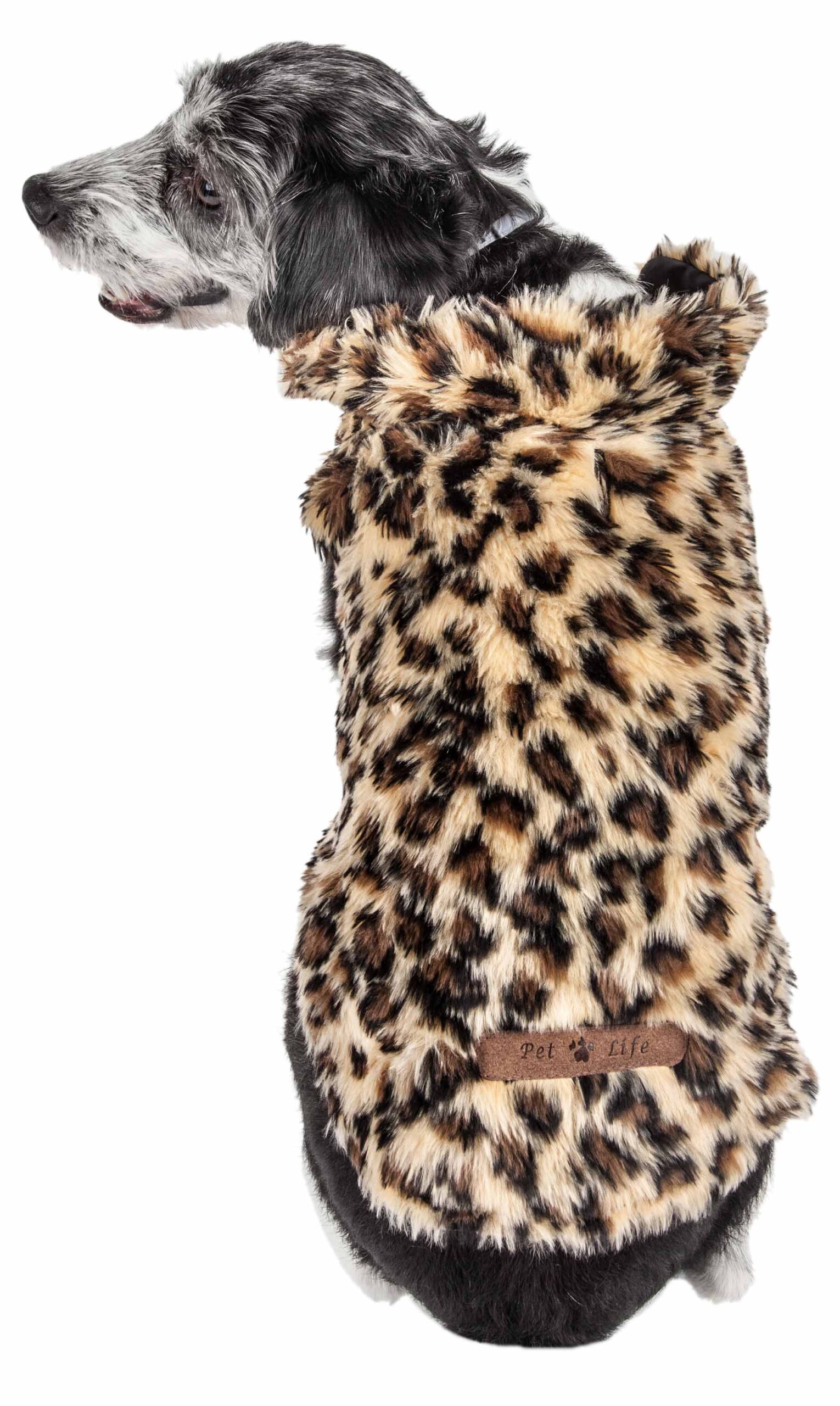 Pet Life ® Luxe 'Poocheetah' Ravishing Designer Spotted Cheetah Patterned Mink Fur Dog Coat Jacket - Image 4