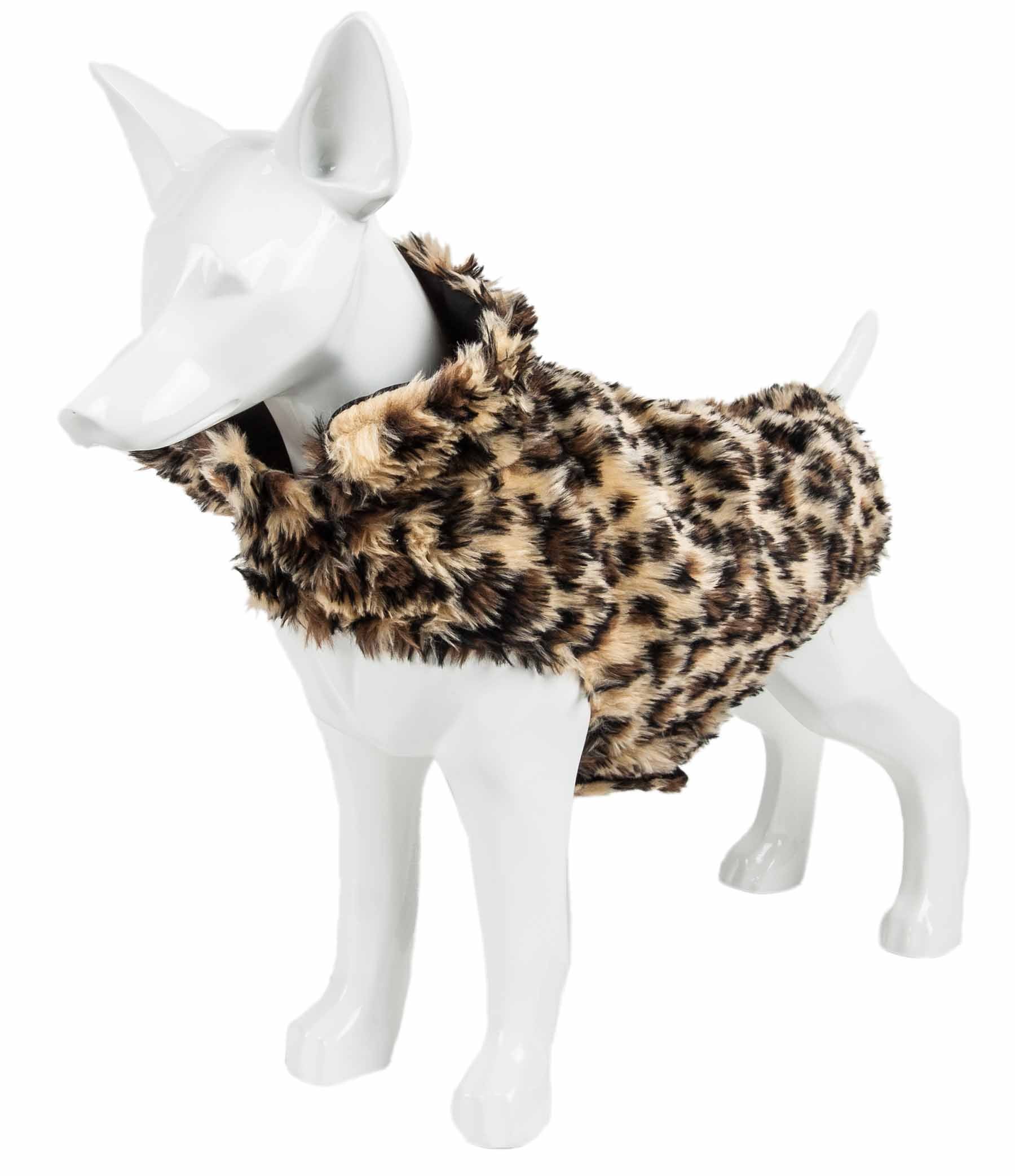 Pet Life ® Luxe 'Poocheetah' Ravishing Designer Spotted Cheetah Patterned Mink Fur Dog Coat Jacket - Image 5