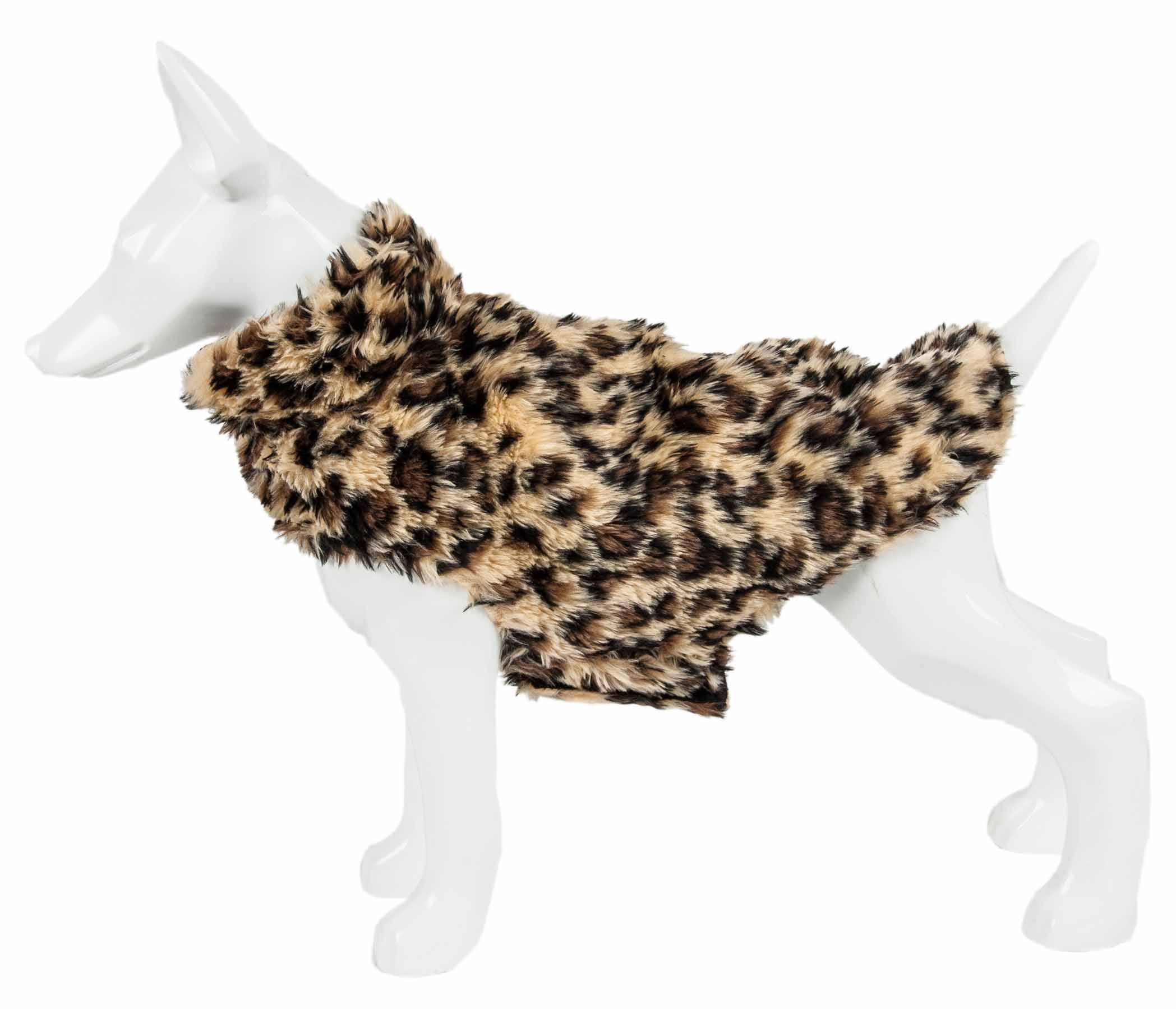 Pet Life ® Luxe 'Poocheetah' Ravishing Designer Spotted Cheetah Patterned Mink Fur Dog Coat Jacket - Image 6
