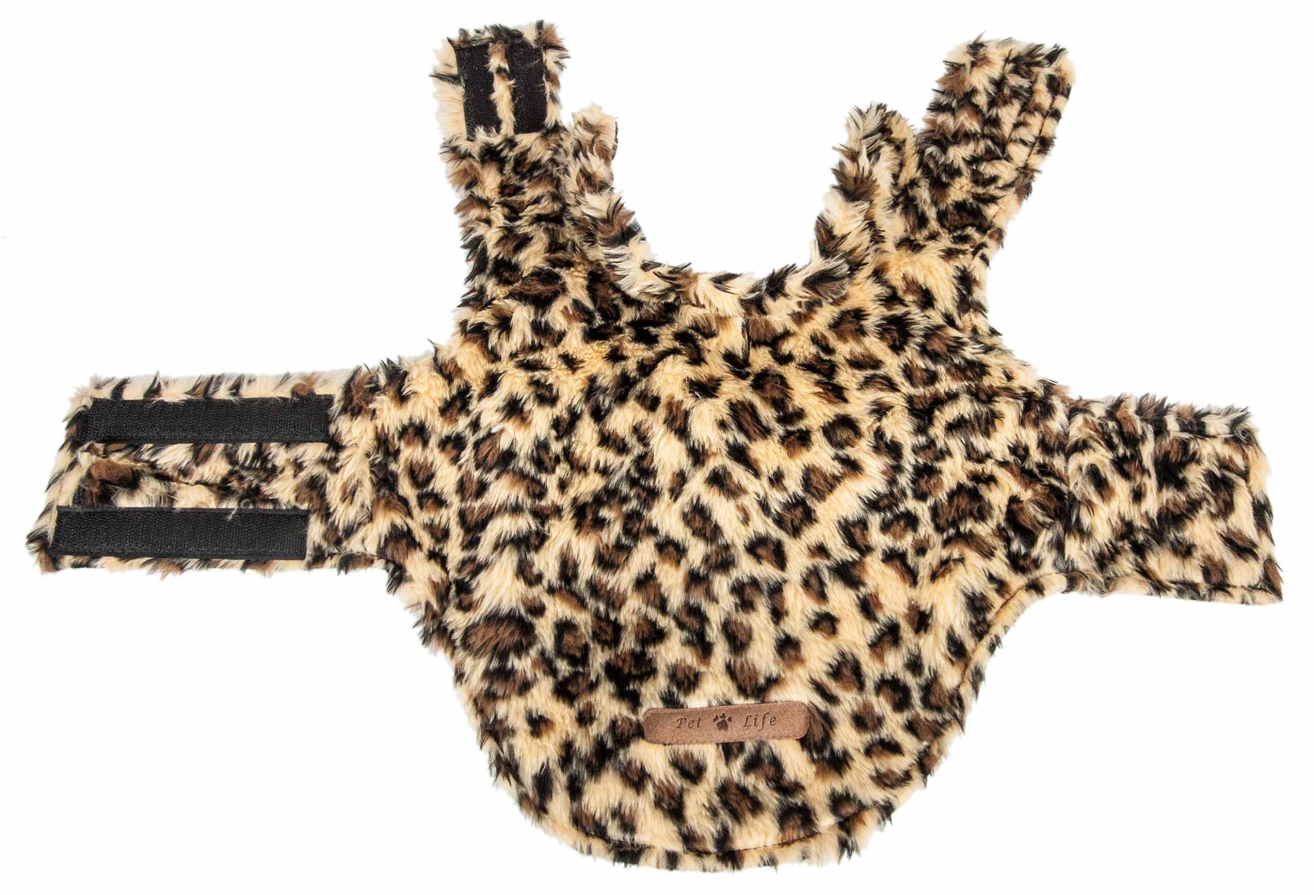 Pet Life ® Luxe 'Poocheetah' Ravishing Designer Spotted Cheetah Patterned Mink Fur Dog Coat Jacket - Image 9