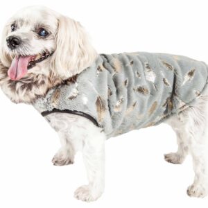 Pet Life ® Luxe 'Gold-Wagger' Gold-Leaf Designer Fur Dog Jacket Coat