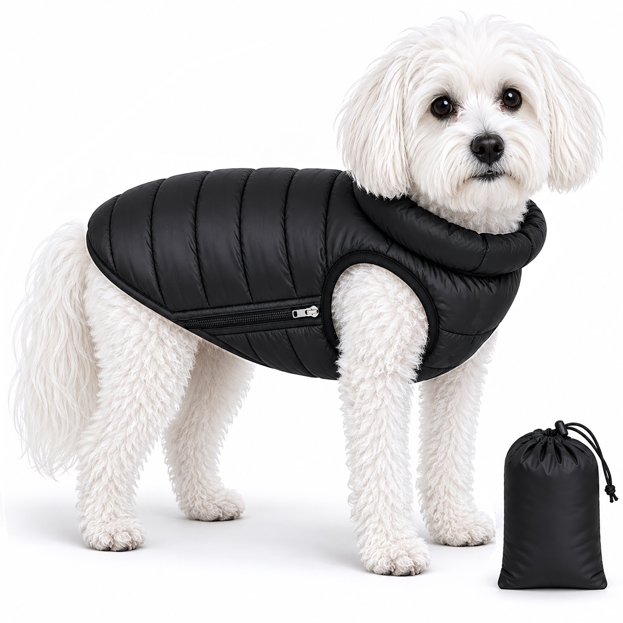 Pet Life ® 'Pursuit' Quilted Ultra-Plush Thermal Dog Jacket - Black - Image 2