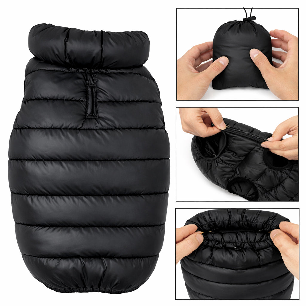 Pet Life ® 'Pursuit' Quilted Ultra-Plush Thermal Dog Jacket - Black - Image 6