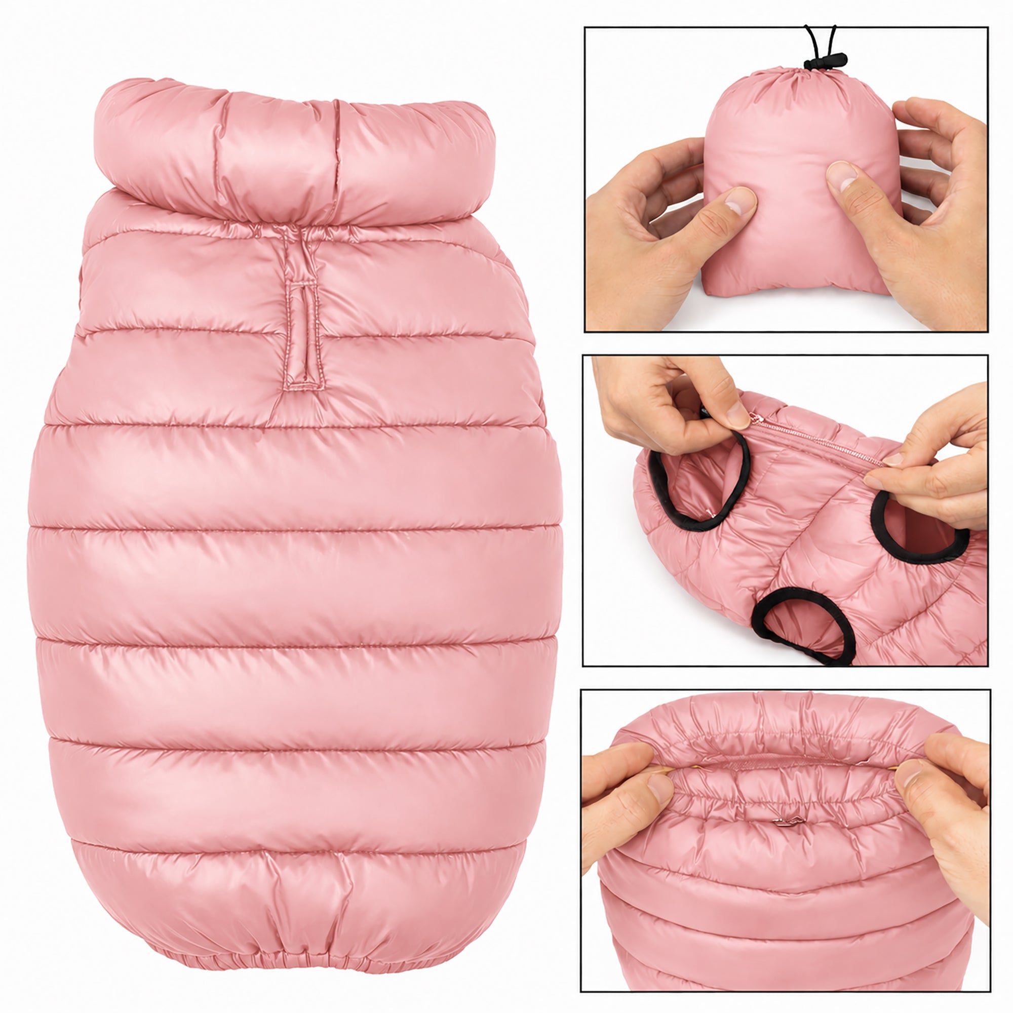 Pet Life ® 'Pursuit' Quilted Ultra-Plush Thermal Dog Jacket - Pink - Image 6