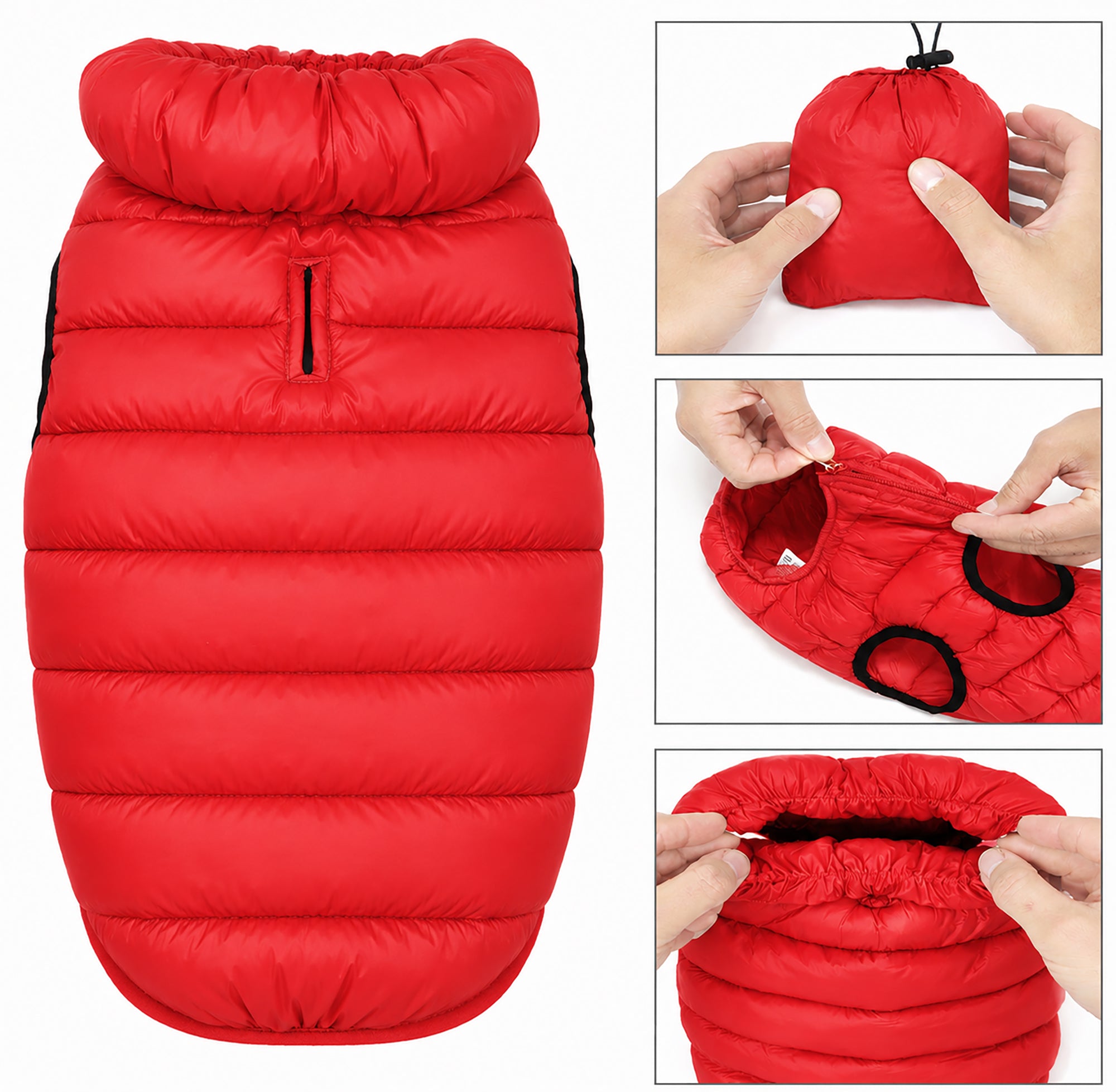 Pet Life ® 'Pursuit' Quilted Ultra-Plush Thermal Dog Jacket - Red - Image 6