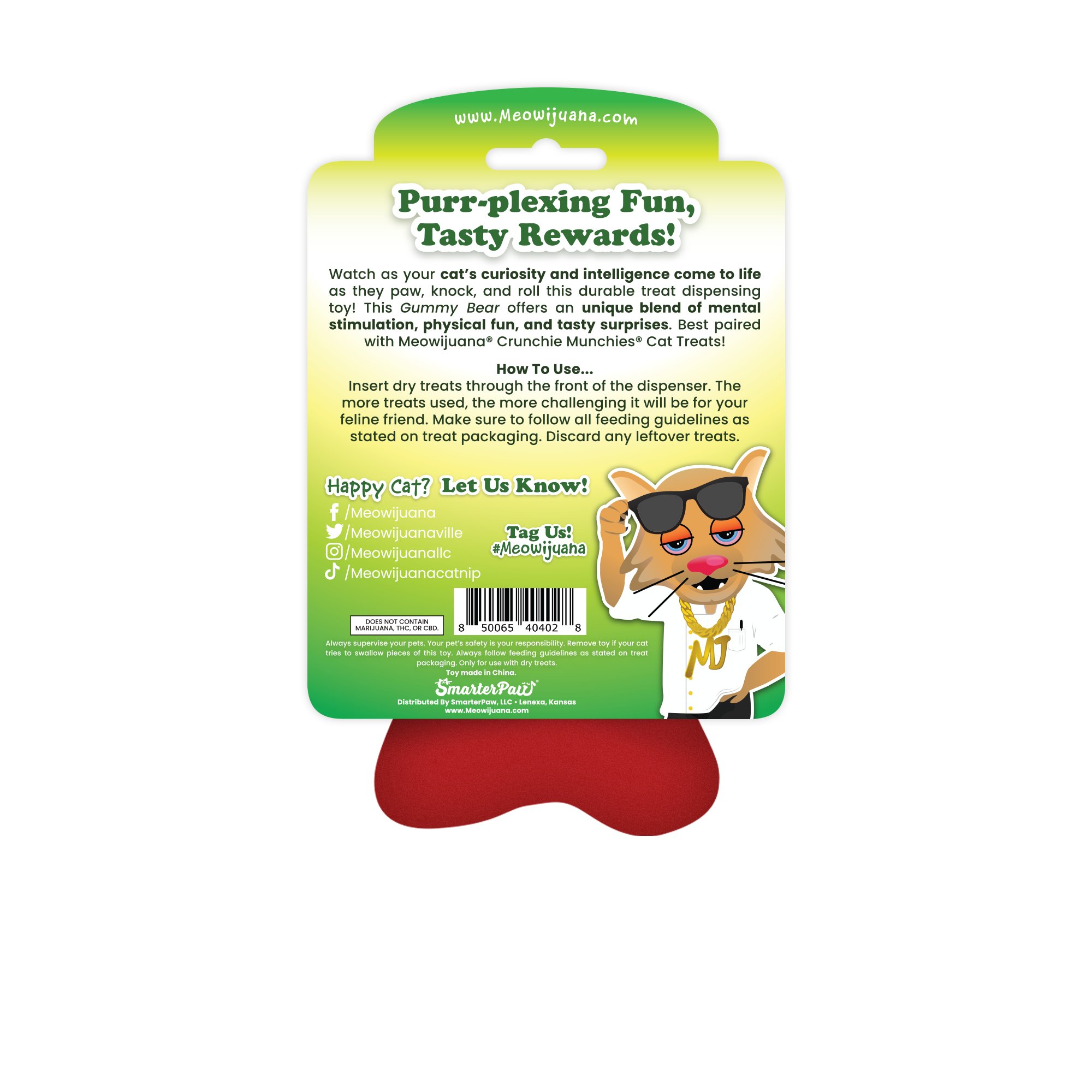 Knock 'n' Nibble Gummy Bear - Refillable Treat Dispensing Toy - Image 5