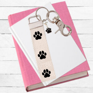 Key Fob Paws, Keychain, Dog Mom, Pet Lover Gift, KeyFob, with Removable Charm
