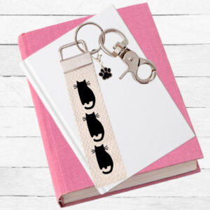 Keychain, Key chain, Cat Mom, Pet Lover Gift, Key Fob, with Removable Charm