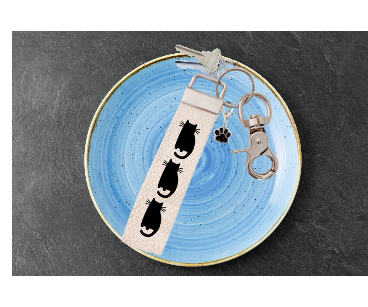 Keychain, Key chain, Cat Mom, Pet Lover Gift, Key Fob, with Removable Charm, Wristlet - Image 5