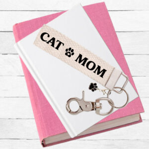 Keychain, Key chain, Cat Mom, Pet Lover Gift, Key Fob, with Removable Charm