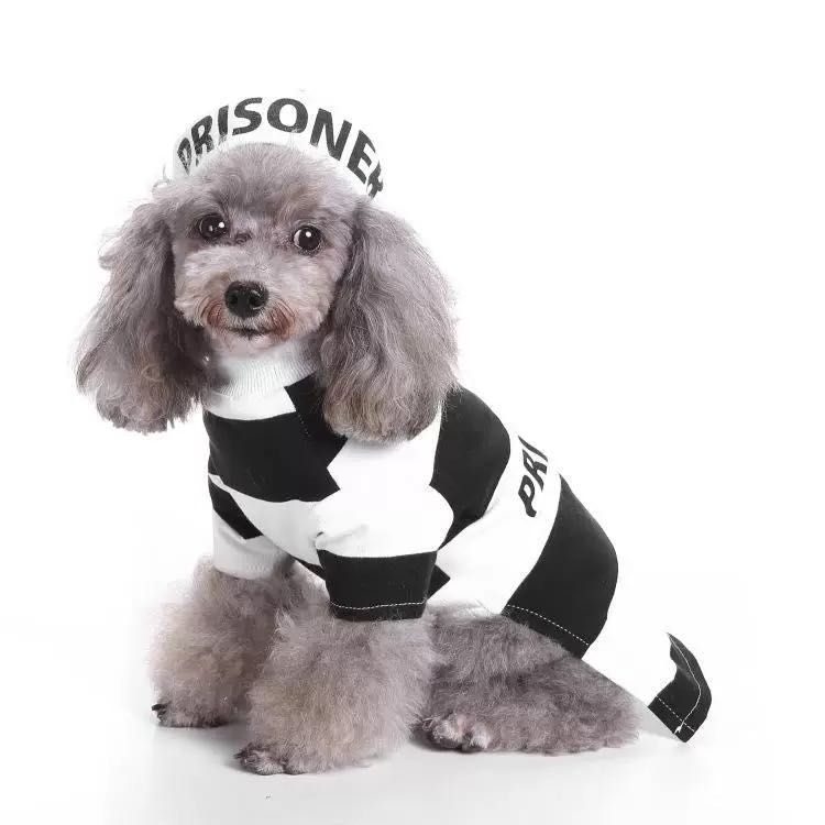 Pet Life Striped Retro Inmate Prisoner Pet Dog Costume Uniform - Image 3