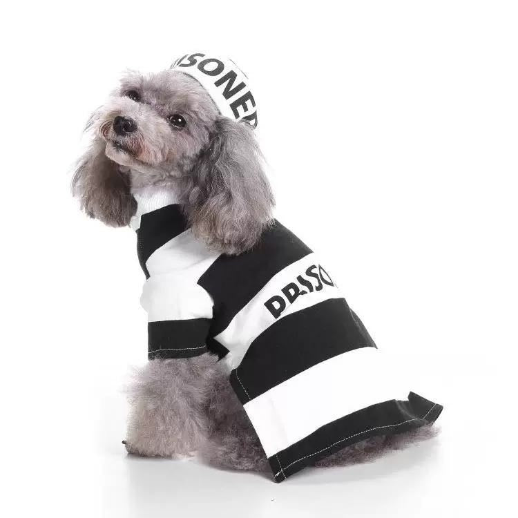 Pet Life Striped Retro Inmate Prisoner Pet Dog Costume Uniform - Image 4