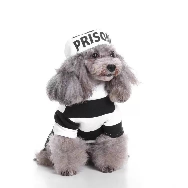 Pet Life Striped Retro Inmate Prisoner Pet Dog Costume Uniform - Image 5