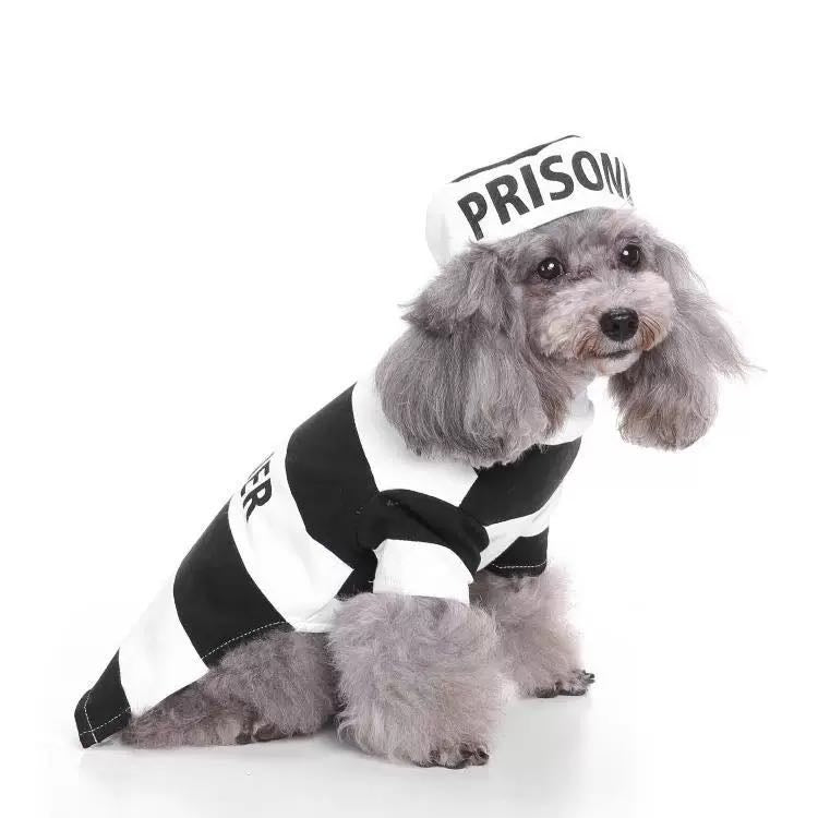 Pet Life Striped Retro Inmate Prisoner Pet Dog Costume Uniform - Image 6