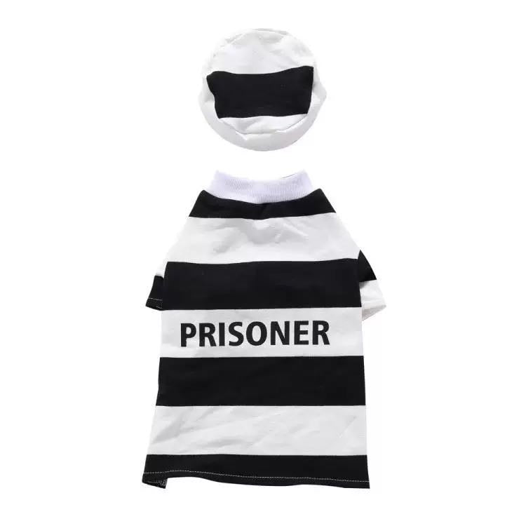 Pet Life Striped Retro Inmate Prisoner Pet Dog Costume Uniform - Image 7