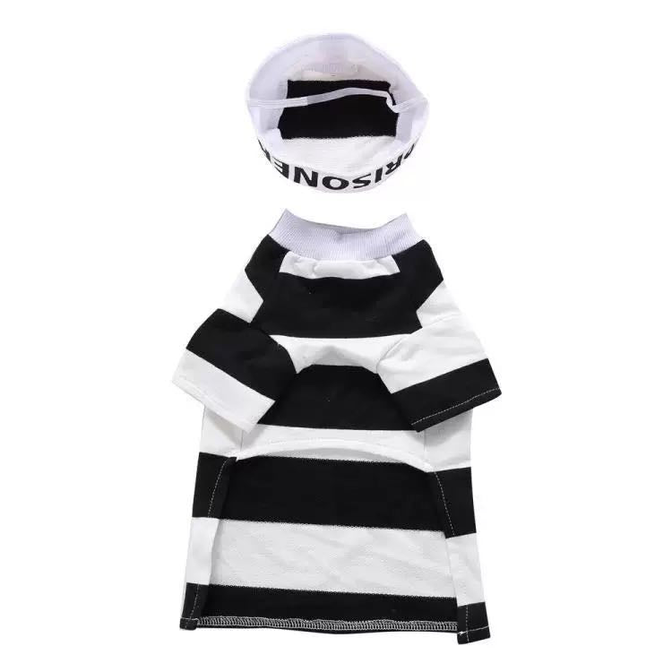 Pet Life Striped Retro Inmate Prisoner Pet Dog Costume Uniform - Image 8