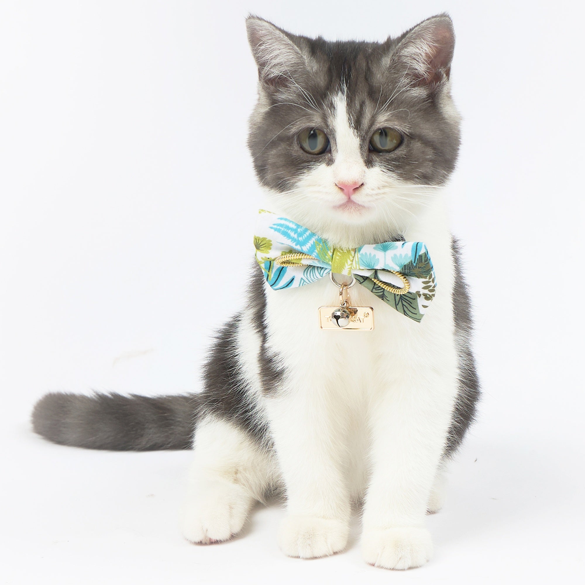 Touchcat ® Tropical Patterned Designer Cat Collar with Bow - Image 2