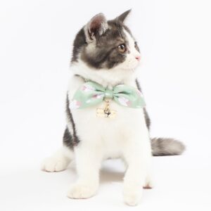 Touchcat ® Shepherd Patterned Designer Cat Collar with Bow - Green