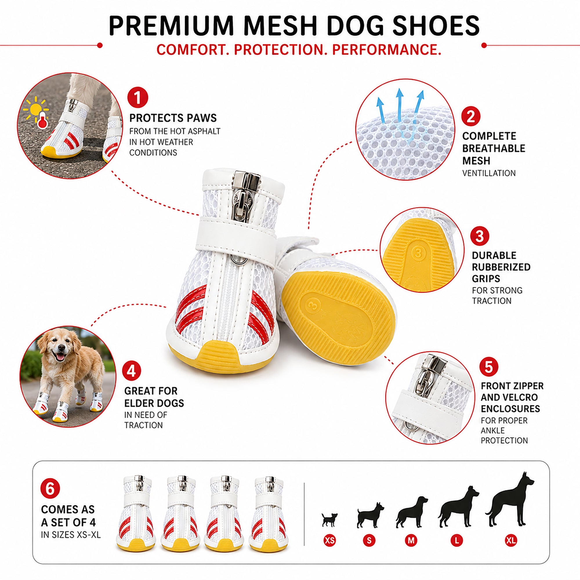 Pet Life ® Air-Mesh Breathable and Lightweight Running Dog Shoes Sneakers - Set of 4 - Image 4