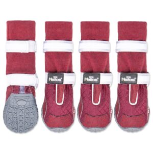 Dog Helios 'Traverse' Premium Grip High-Ankle Outdoor Dog Boots - Red