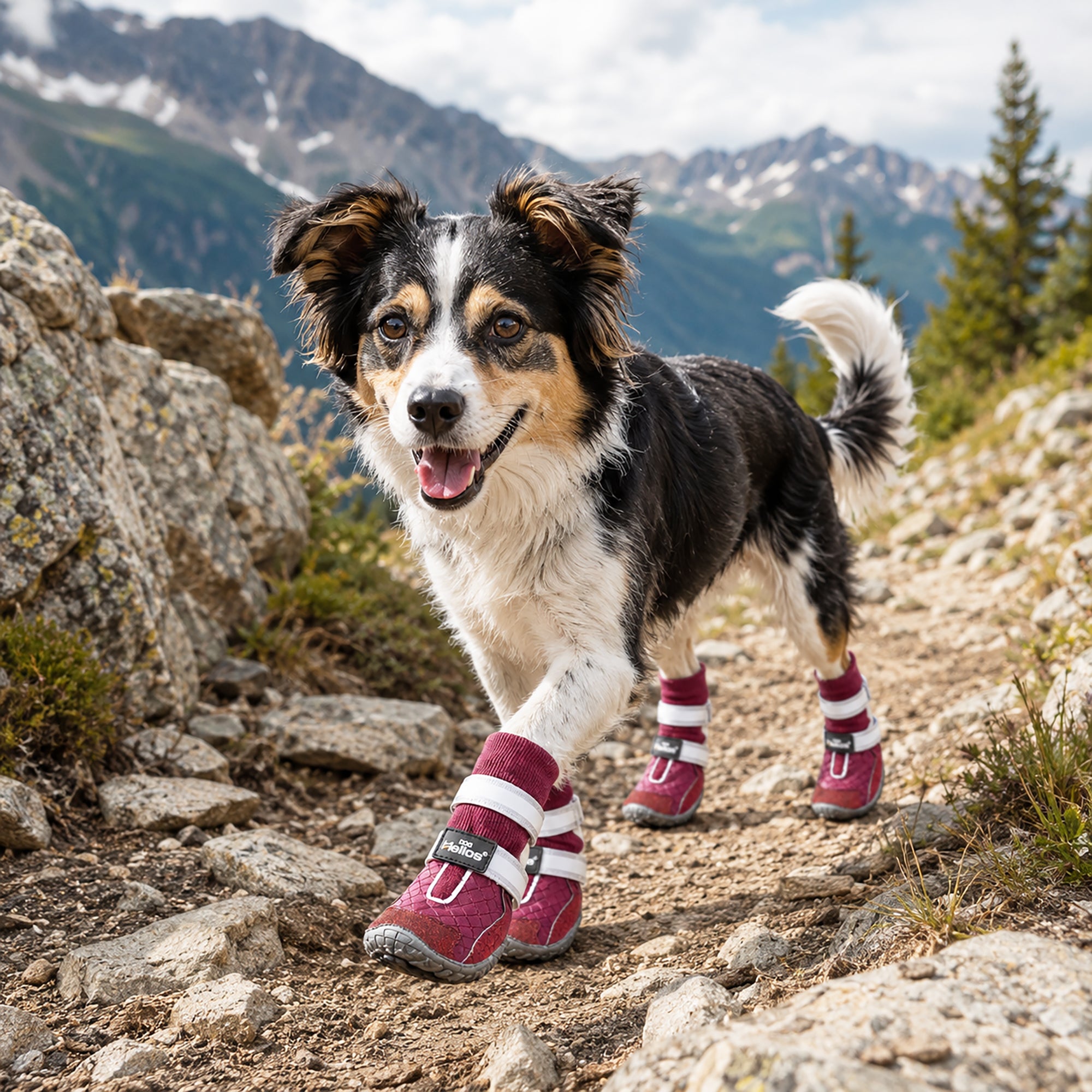 Dog Helios 'Traverse' Premium Grip High-Ankle Outdoor Dog Boots - Red - Image 5