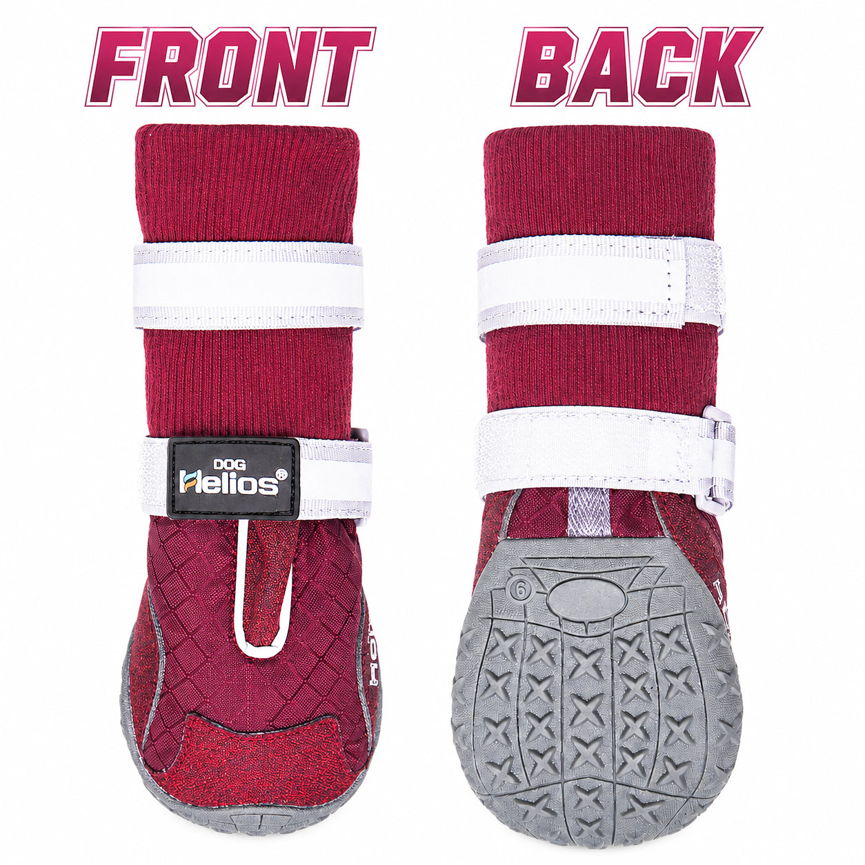 Dog Helios 'Traverse' Premium Grip High-Ankle Outdoor Dog Boots - Red - Image 6