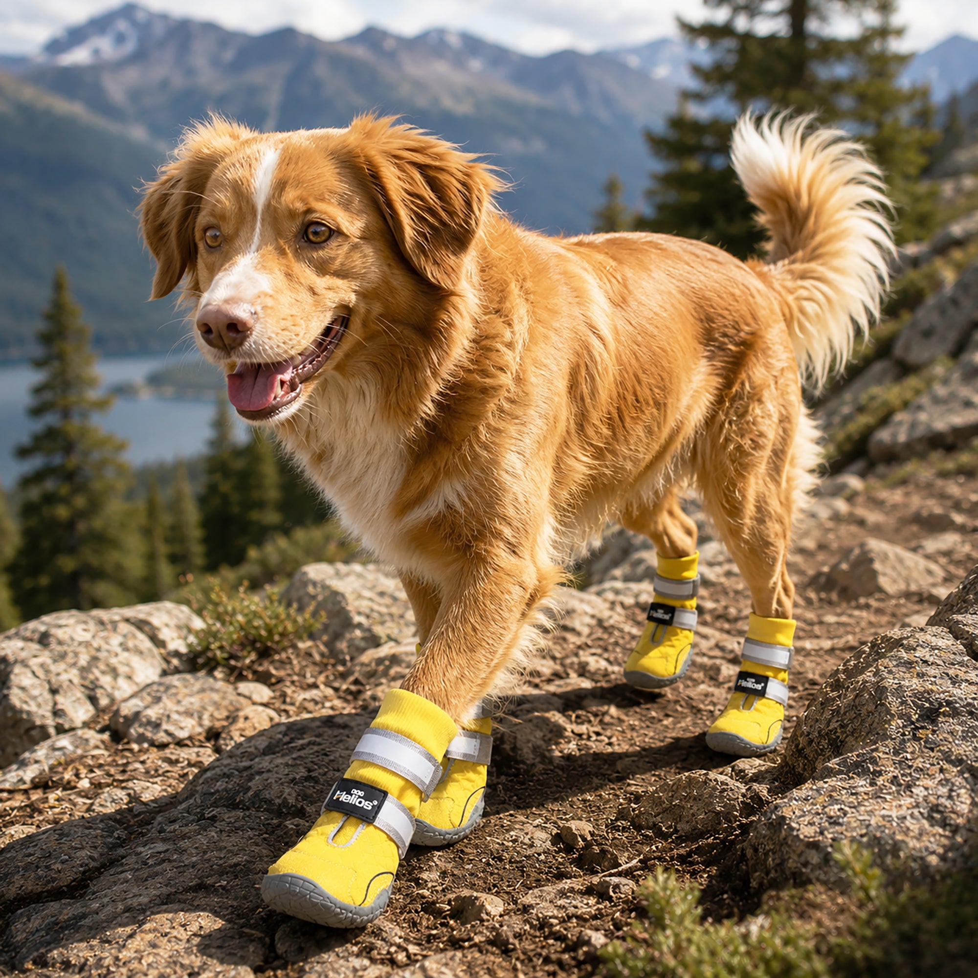 Dog Helios 'Traverse' Premium Grip High-Ankle Outdoor Dog Boots - Yellow - Image 5