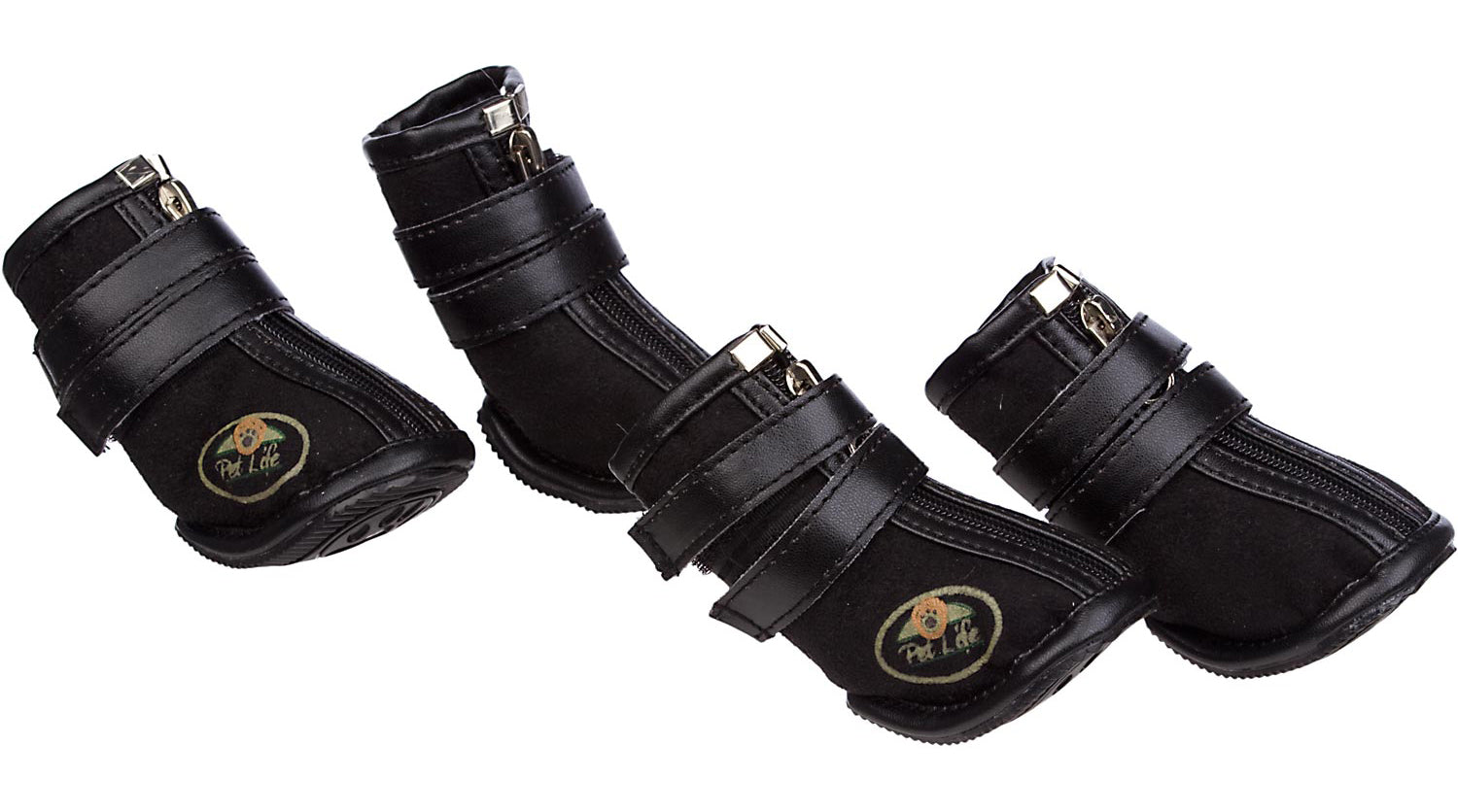 Pet Life ® Ruff Suede High-Support Dog Shoes Sneakers Booties - Set of 4