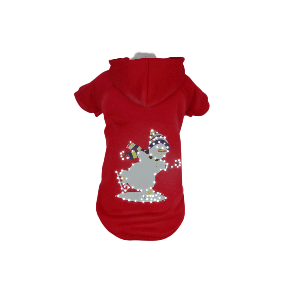 Pet Life ® LED Lighting Holiday Snowman Hooded dog Costume Sweater w/ Included Batteries - Image 9