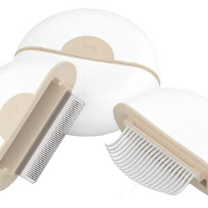 Pet Life ® 'LYNX' 2-in-1 Travel Connecting Grooming Pet Comb and Deshedder - Brown