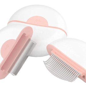 Pet Life ® 'LYNX' 2-in-1 Travel Connecting Grooming Pet Comb and Deshedder - Pink