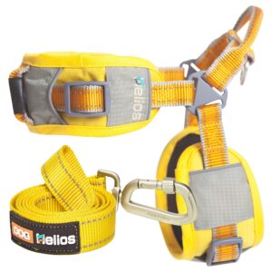 Dog Helios 'Geo-turf' Performance Adjustible and Reflective Dog Harness and Leash - Yellow