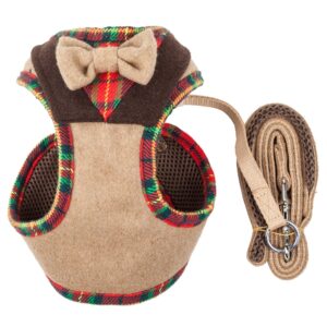 Pet Life ® Luxe 'Dapperbone' 2-In-1 Mesh Reversed Adjustable Dog Harness-Leash W/ Fashion Bowtie