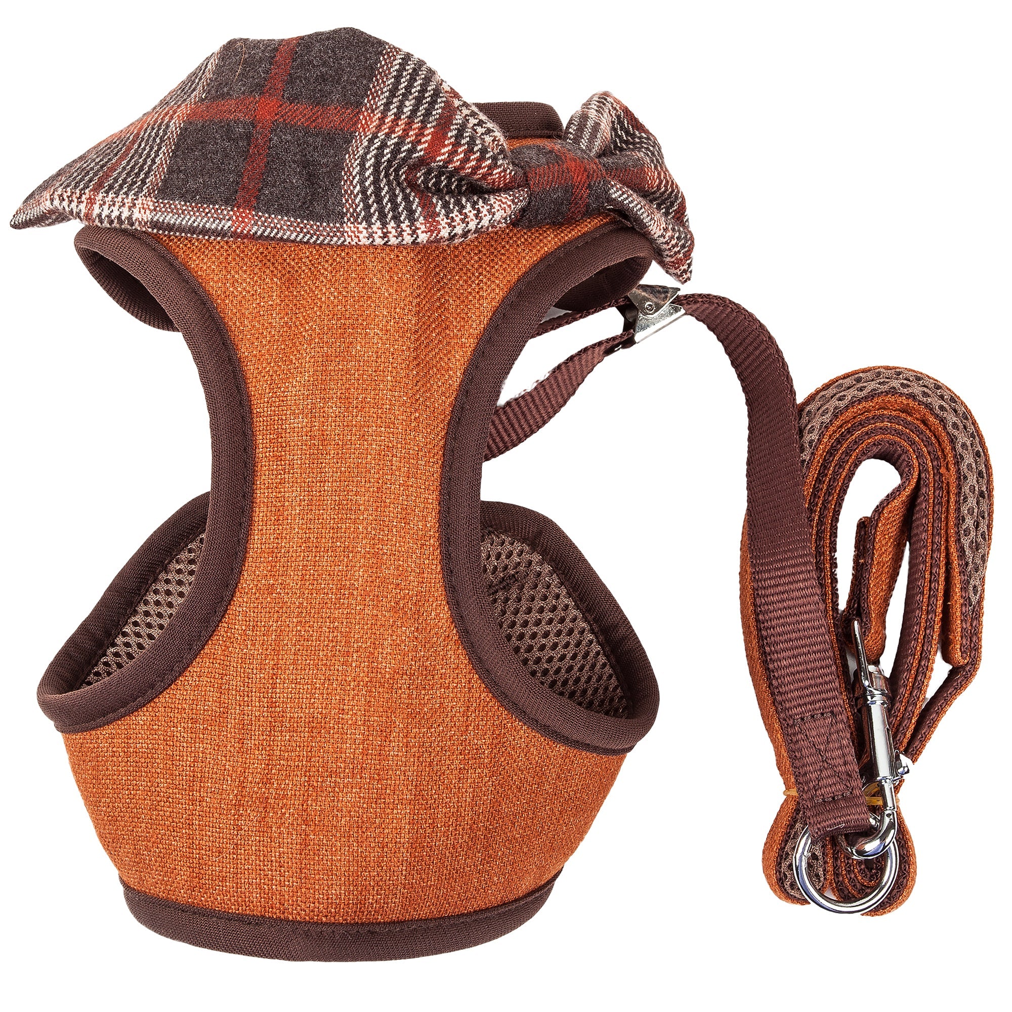 Pet Life ® Luxe 'Pawsh' 2-In-1 Mesh Reversed Adjustable Dog Harness-Leash W/ Fashion Bowtie