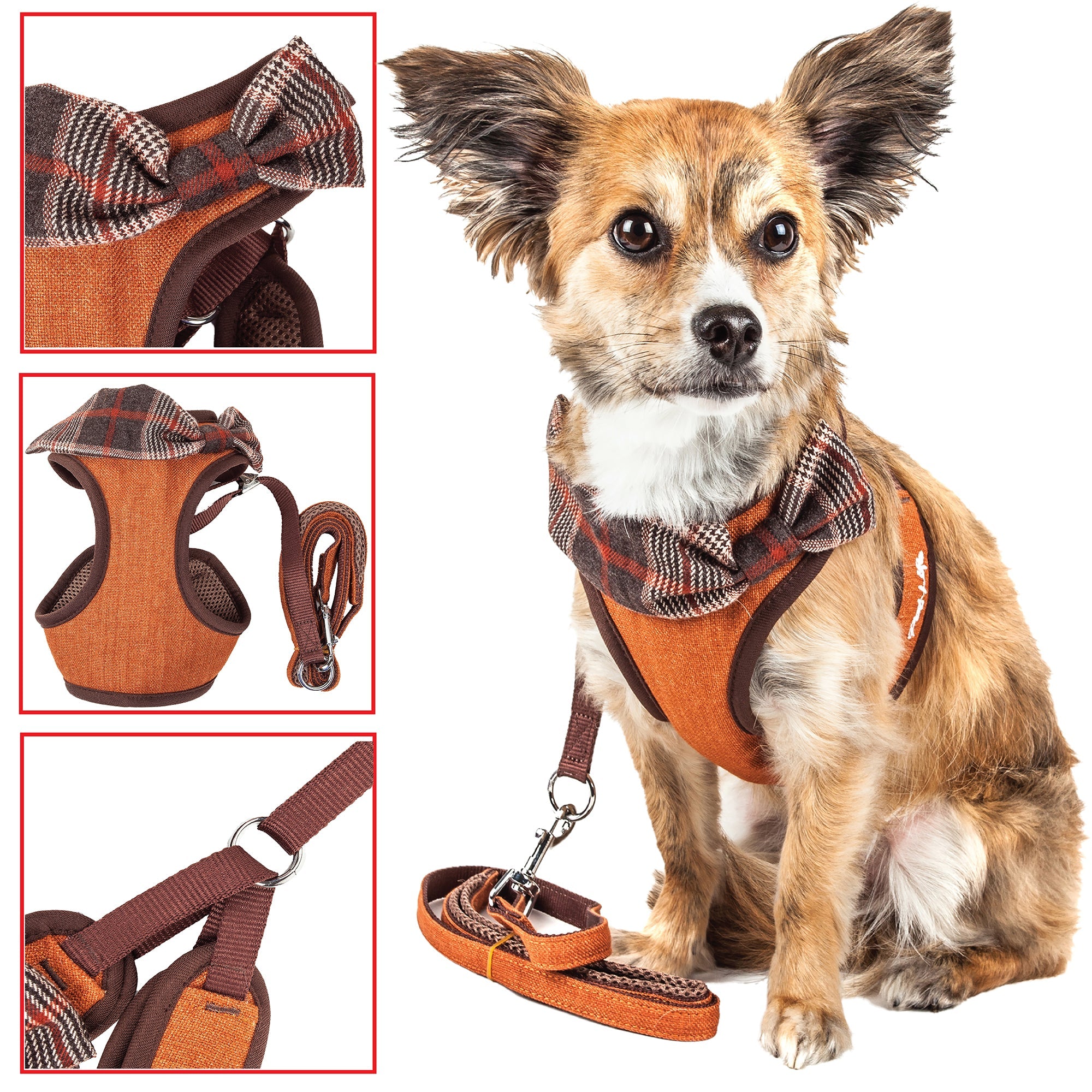 Pet Life ® Luxe 'Pawsh' 2-In-1 Mesh Reversed Adjustable Dog Harness-Leash W/ Fashion Bowtie - Image 3