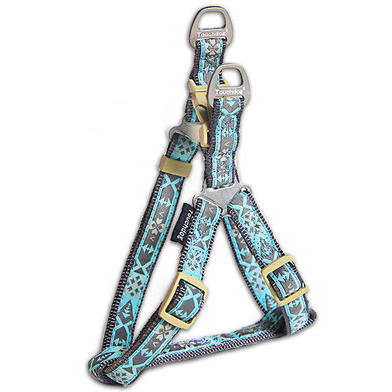 Touchdog 'Shape Patterned' Tough Stitched Dog Harness and Leash - Blue - Image 3