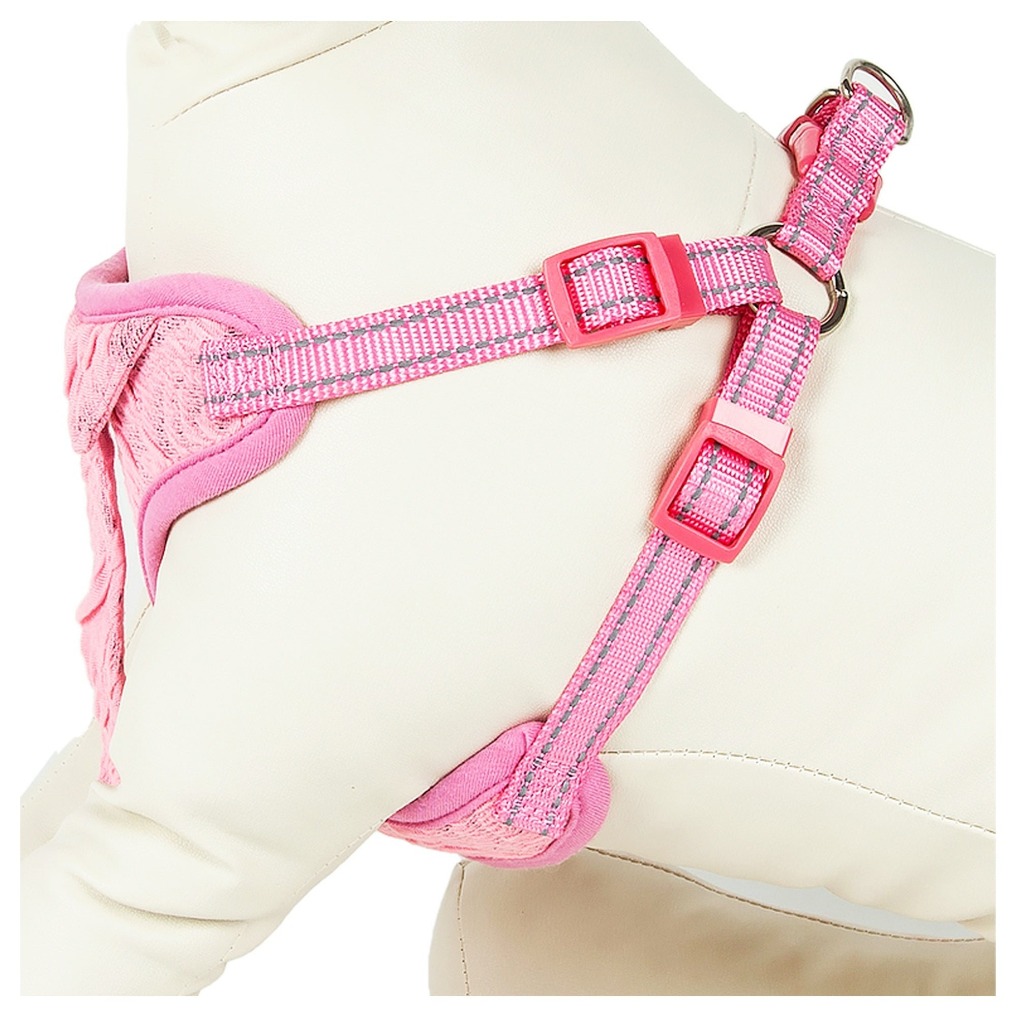 Pet Life ® 'Chichi Shaggy' Mesh Reversible And Breathable Adjustable Dog Harness W/ Shaggy Neck Tie - Image 7