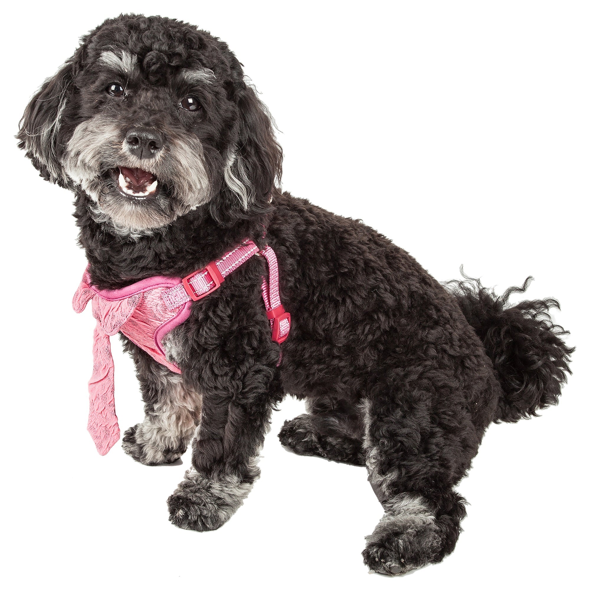 Pet Life ® 'Chichi Shaggy' Mesh Reversible And Breathable Adjustable Dog Harness W/ Shaggy Neck Tie - Image 8