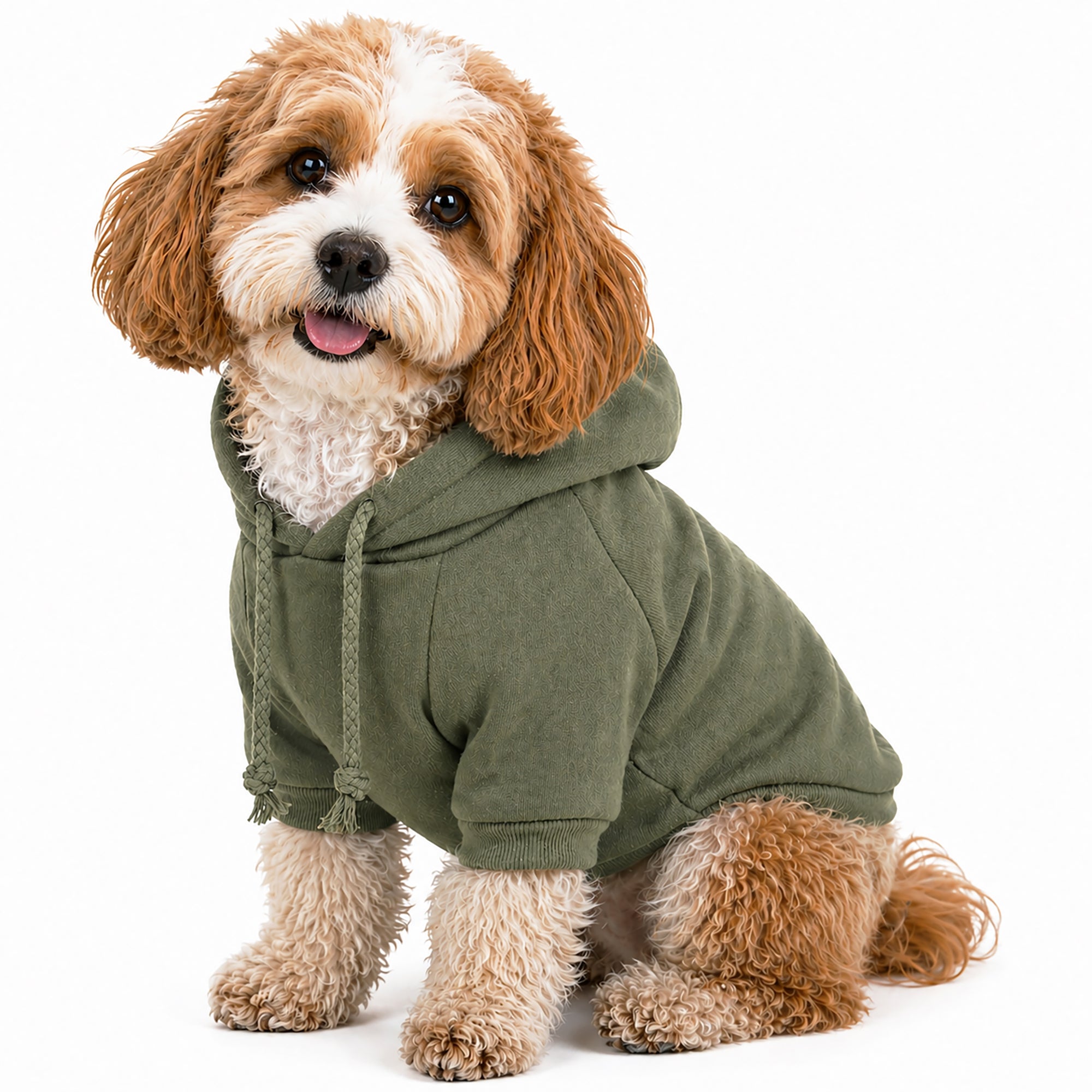Pet Life ® 'American Classic' Fashion Plush Cotton Hooded Dog Sweater - Green - Image 2