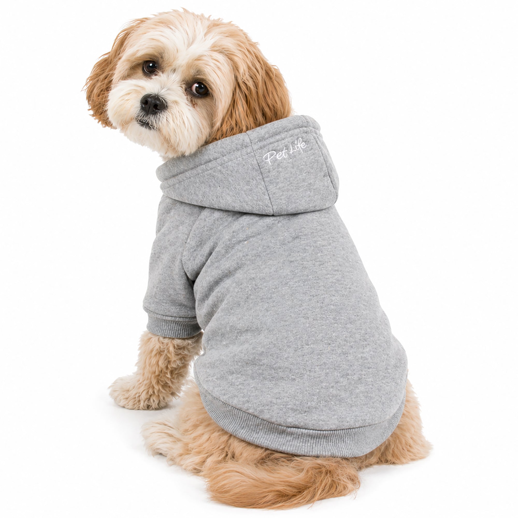 Pet Life ® 'American Classic' Fashion Plush Cotton Hooded Dog Sweater - Grey - Image 4