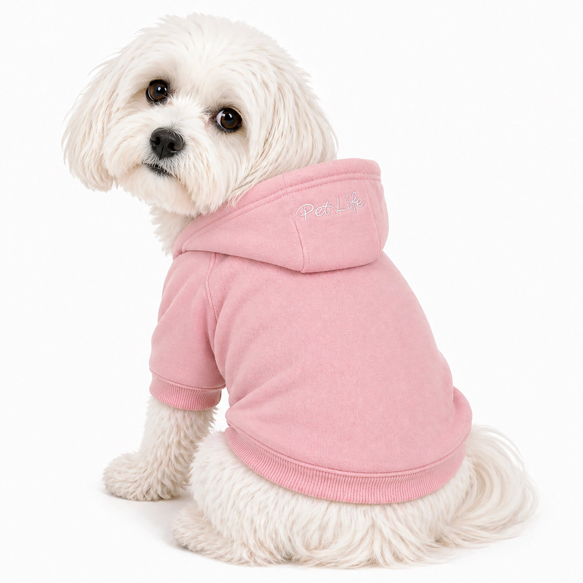 Pet Life ® 'American Classic' Fashion Plush Cotton Hooded Dog Sweater - Pink - Image 4