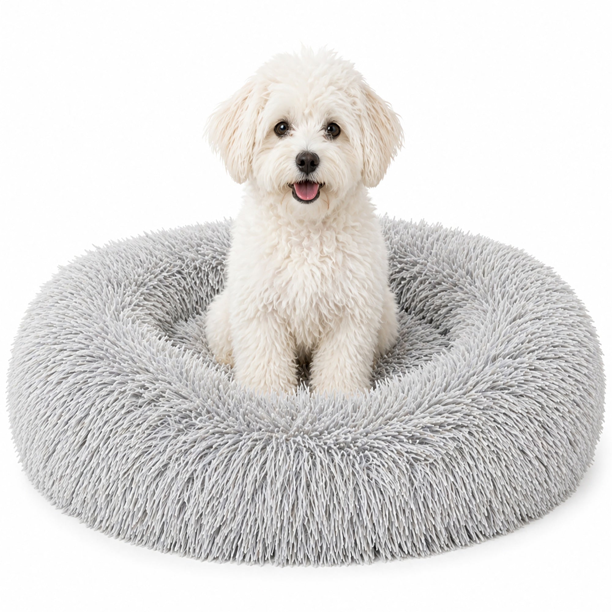 Pet Life ® 'Nestler' High-Grade Plush and Soft Rounded Pet Bed - Gray - Image 4