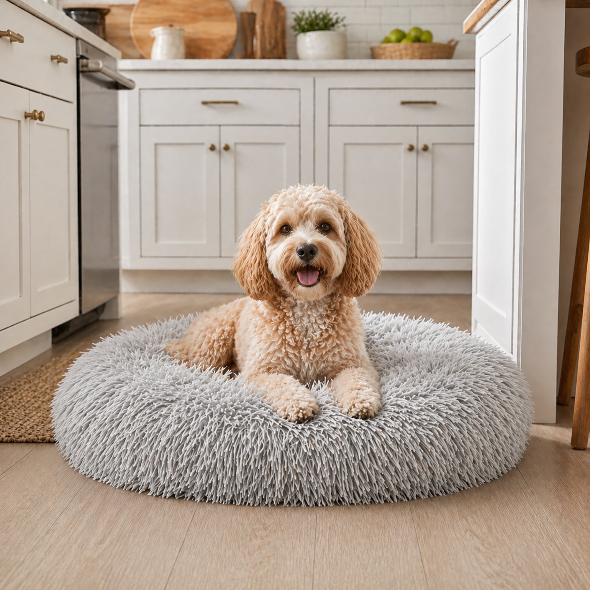 Pet Life ® 'Nestler' High-Grade Plush and Soft Rounded Pet Bed - Gray - Image 5