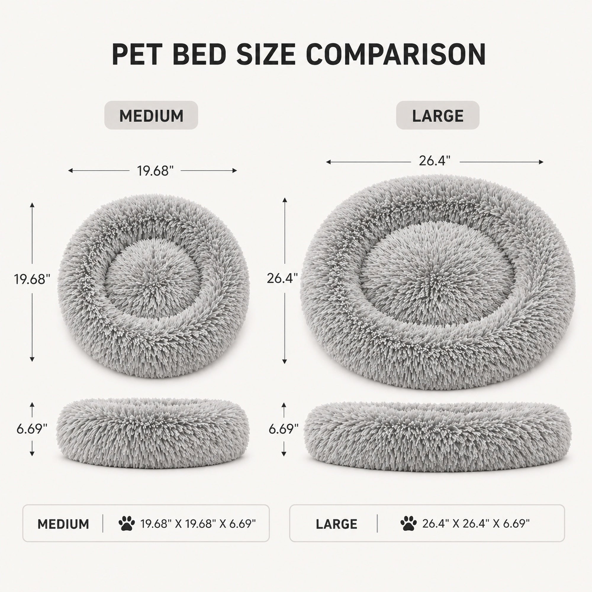 Pet Life ® 'Nestler' High-Grade Plush and Soft Rounded Pet Bed - Gray - Image 6