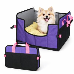 Pet Life ® 'Travel-Nest' Folding Travel Cat and Dog Bed - Purple, Pink