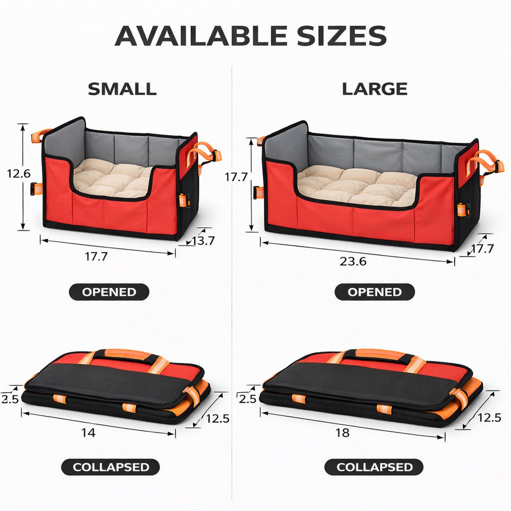 Pet Life ® 'Travel-Nest' Folding Travel Cat and Dog Bed - Red - Image 7