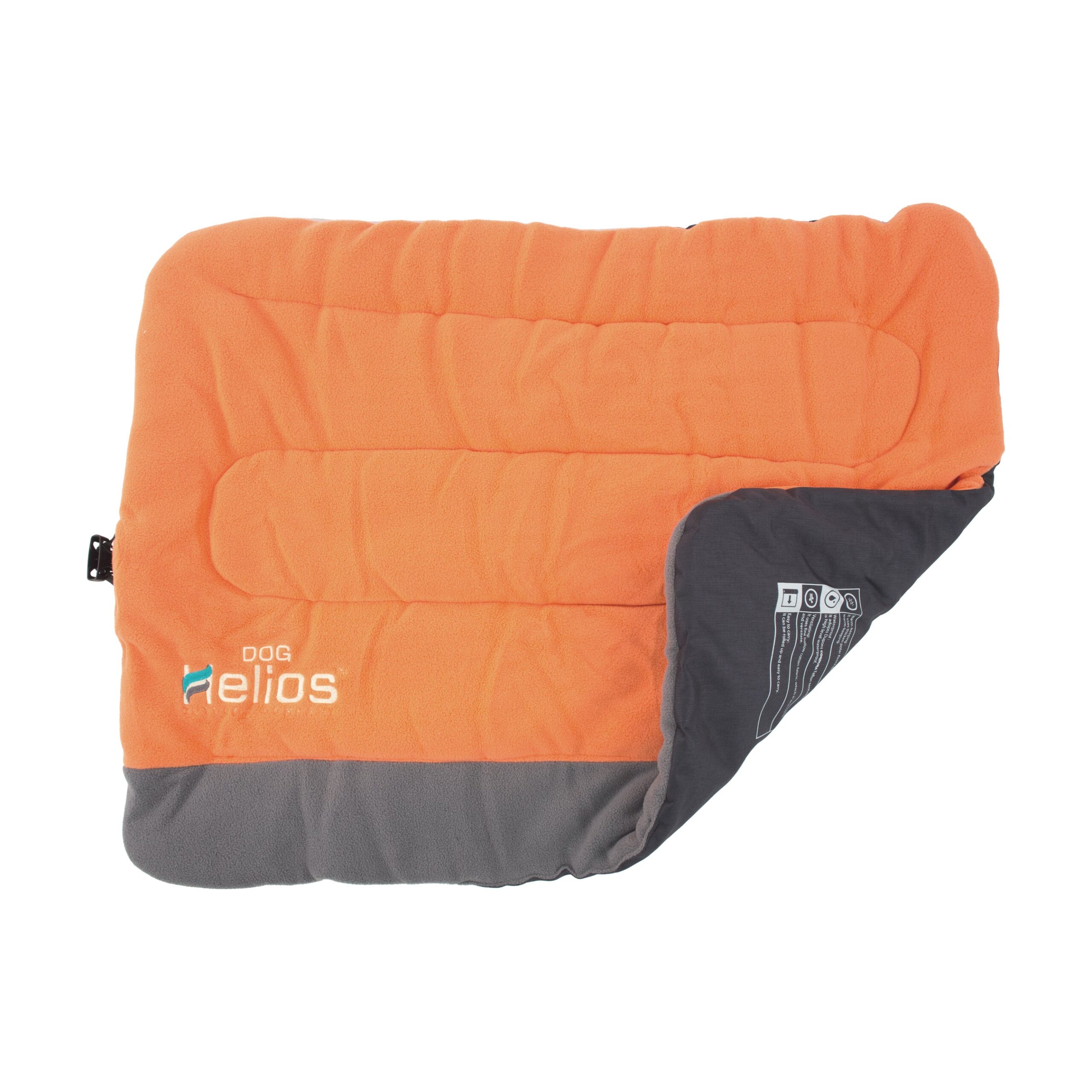 Dog Helios ® 'Combat-Terrain' Cordura-Nyco Reversible Nylon and Polar Fleece Travel Camping Folding Pet Dog Bed Mat - Orange, Grey - Image 7