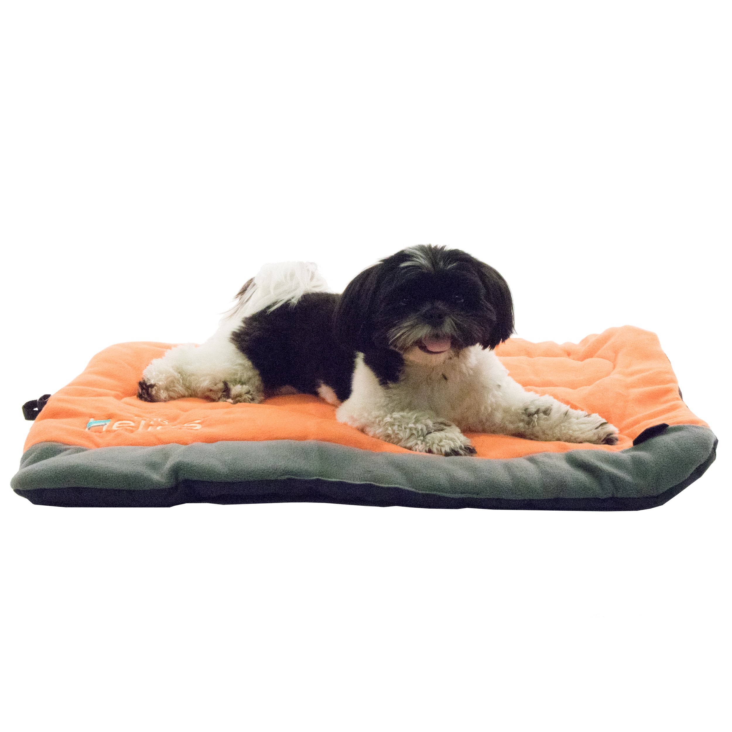 Dog Helios ® 'Combat-Terrain' Cordura-Nyco Reversible Nylon and Polar Fleece Travel Camping Folding Pet Dog Bed Mat - Orange, Grey - Image 10