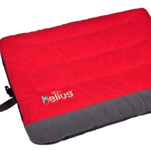 Dog Helios ® 'Combat-Terrain' Cordura-Nyco Reversible Nylon and Polar Fleece Travel Camping Folding Pet Dog Bed Mat - Red, Grey