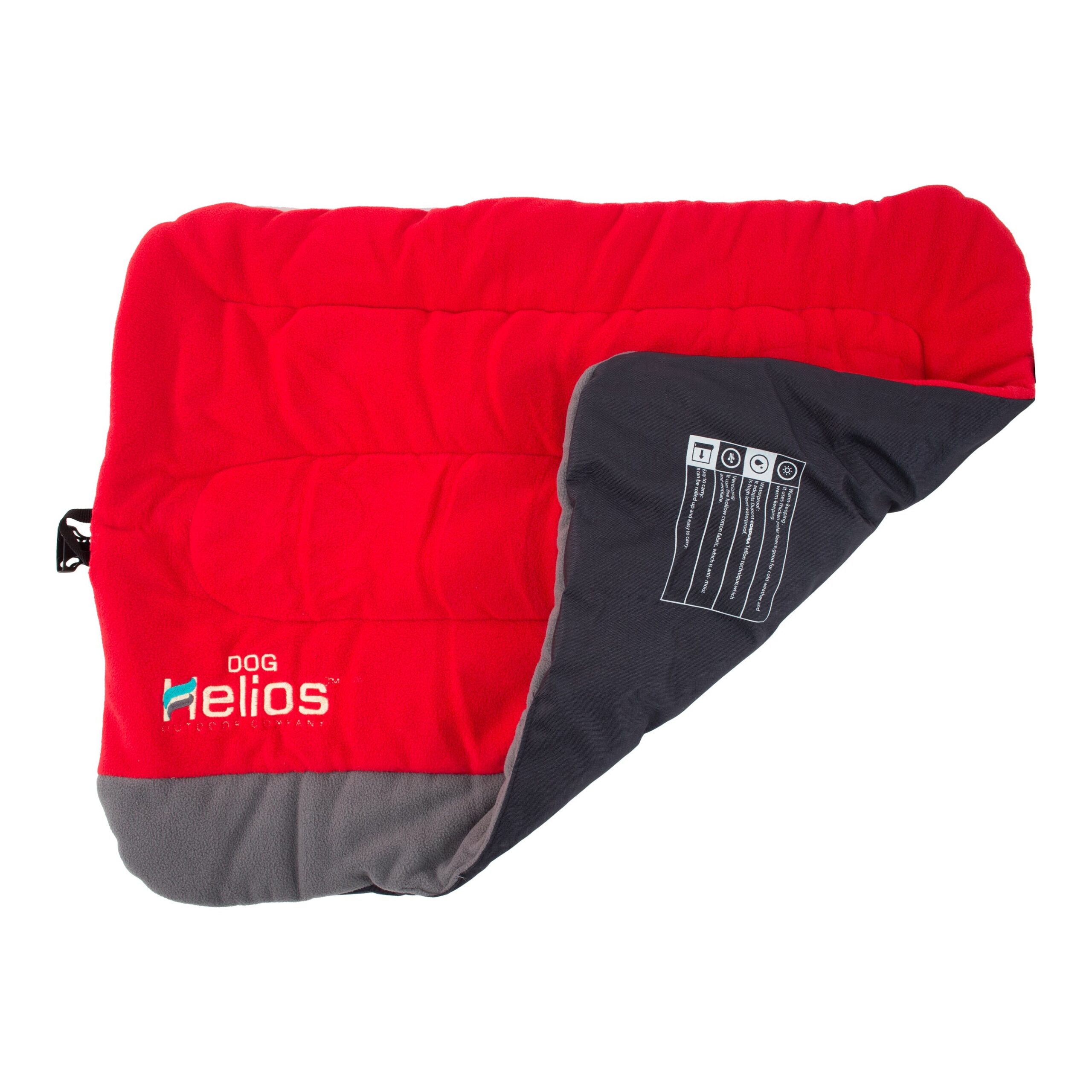 Dog Helios ® 'Combat-Terrain' Cordura-Nyco Reversible Nylon and Polar Fleece Travel Camping Folding Pet Dog Bed Mat - Red, Grey - Image 7